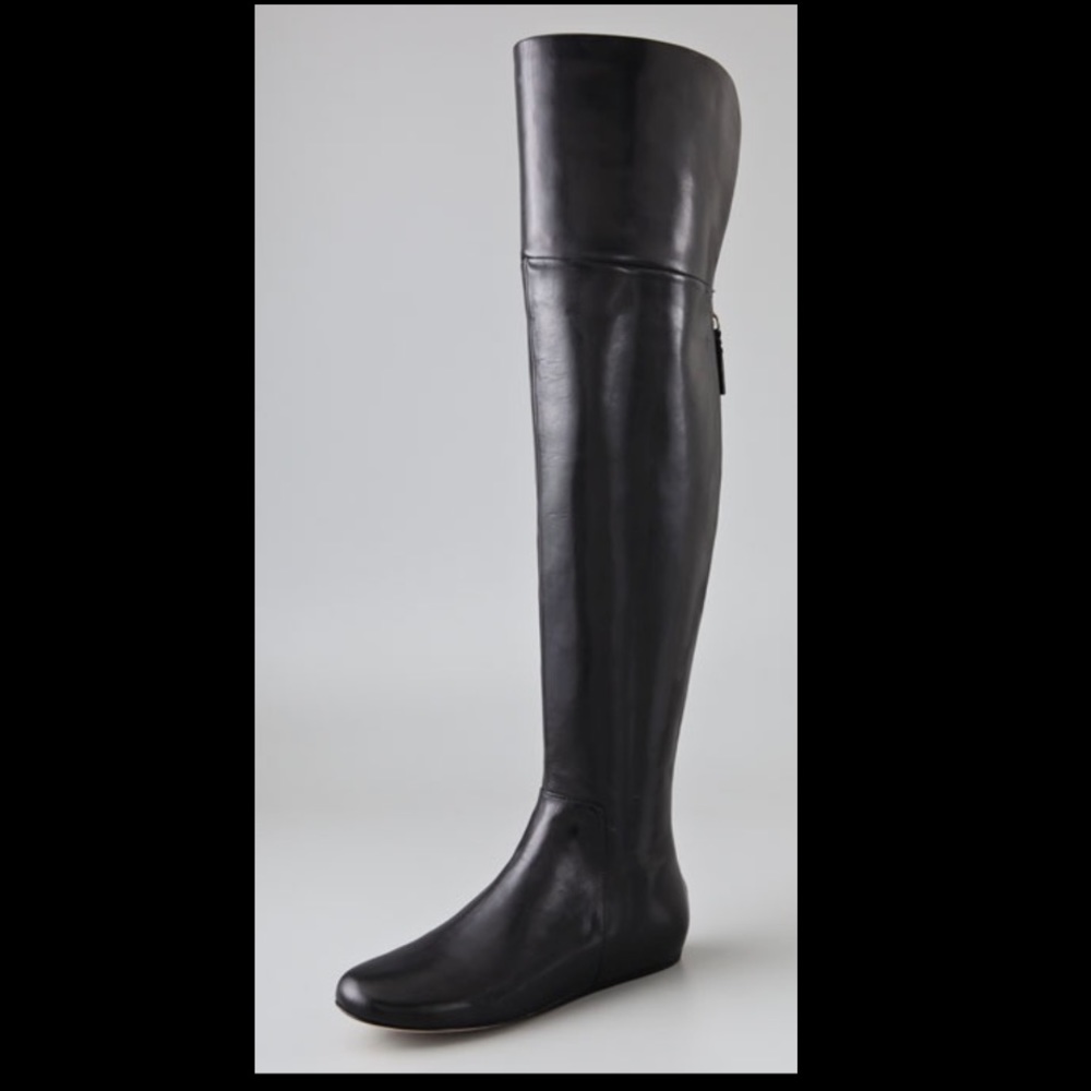 Vera wang lavender over the knee leather boots